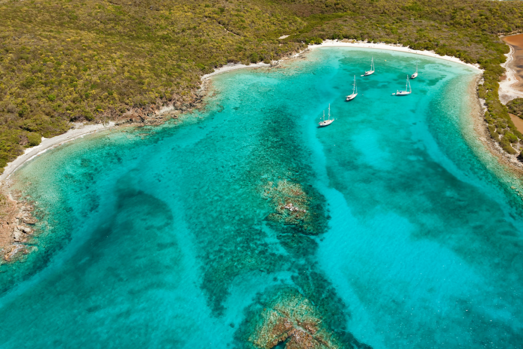 salt pond bay aeriel view st john usvi bonus time charters