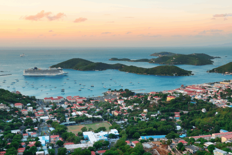 cruise ship pulling into st thomas usvi